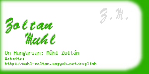 zoltan muhl business card